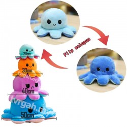 Tiktok Viral 50cm Flip Reversible Plush Angry Octopus Doll Stuffed Toys Birthday Gift For Girls Kids Boys